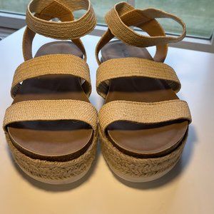 Torrid new raffia stretch platform sandals 10W